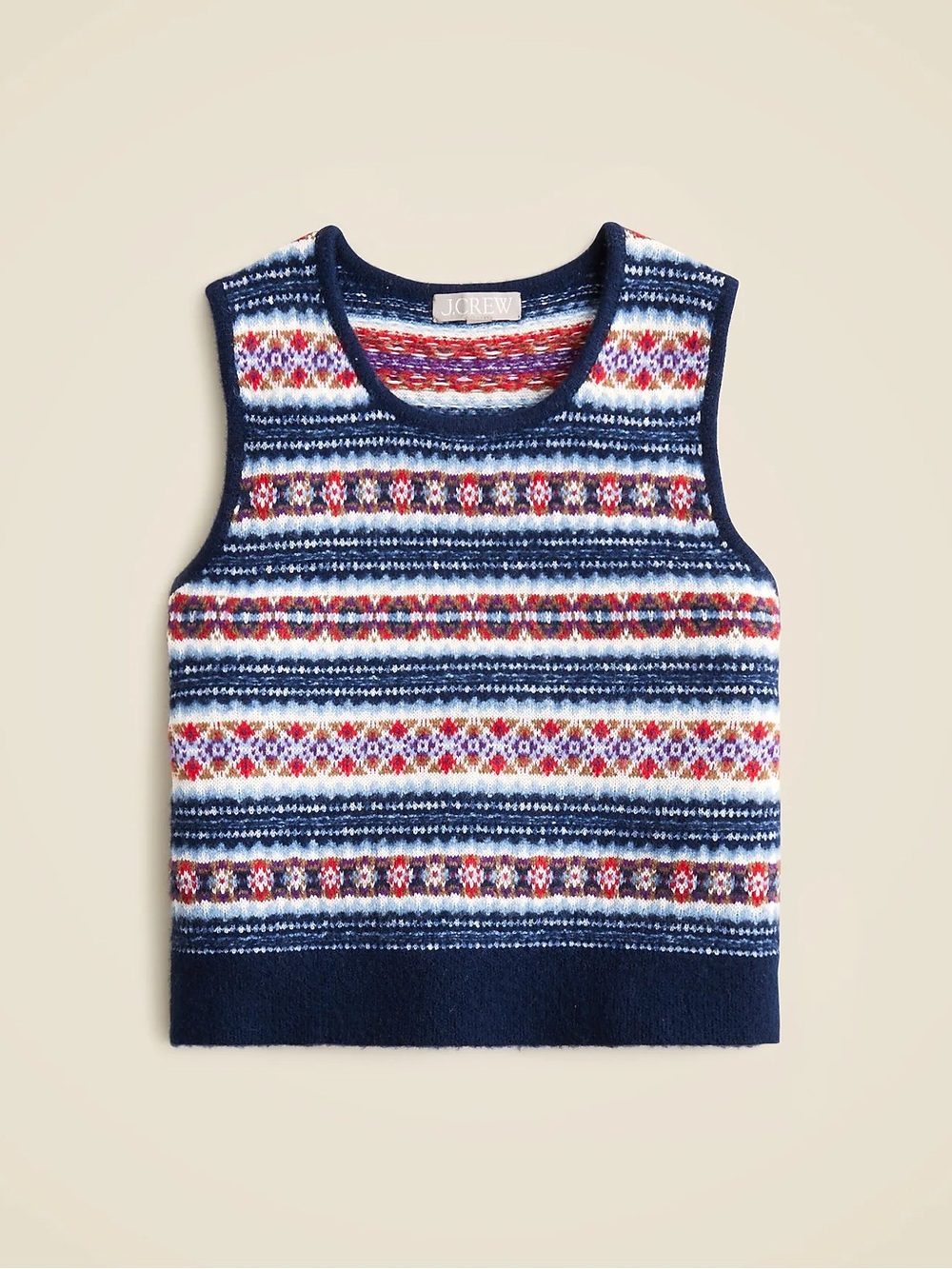 J.Crew Fair Isle sweater shell in boiled wool blend Size XS